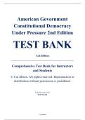 Complete Test Bank - American Government&colon; Constitutional Democracy Under Pressure&comma; 2nd Edition &ndash; Cal Jillson &lpar;All Chapters 1&ndash;10&rpar;