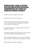 INTERNATIONAL TRADE 1ST EDITION JOHN MCLAREN INSTRUCTOR MANUAL COMPREHENSIVE TEST PAPER 2026 COMPLETE ANSWERS ACCURATE