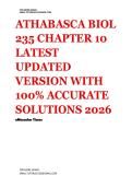 ATHABASCA &vert; BIOL 235 CHAPTER 10 &vert; LATEST UPDATED VERSION WITH 100&percnt; ACCURATE SOLUTIONS 2026