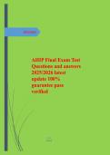 AHIP Final Exam Test Questions and Answers 2026