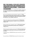 BIO 1108 EXAM 4&colon; ECOLOGY UPDATED 2026 QUESTIONS AND ANSWERS WITH COMPLETE SOLUTIONS &ndash; YOUR ROAD TO SUCCESS
