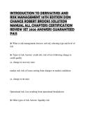 INTRODUCTION TO DERIVATIVES AND RISK MANAGEMENT 10TH EDITION DON CHANCE ROBERT BROOKS SOLUTION MANUAL ALL CHAPTERS CERTIFICATION REVIEW SET 2026 ANSWERS GUARANTEED PASS
