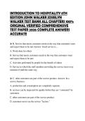 INTRODUCTION TO HOSPITALITY 8TH EDITION JOHN WALKER JOSIELYN WALKER TEST BANK ALL CHAPTERS 100&percnt; ORIGINAL VERIFIED COMPREHENSIVE TEST PAPER 2026 COMPLETE ANSWERS ACCURATE