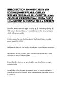 INTRODUCTION TO HOSPITALITY 8TH EDITION JOHN WALKER JOSIELYN WALKER TEST BANK ALL CHAPTERS 100&percnt; ORIGINAL VERIFIED FINAL STUDY GUIDE 2026 SOLVED QUESTIONS FULLY CORRECT