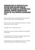 INTRODUCTION TO HOSPITALITY 8TH EDITION JOHN WALKER JOSIELYN WALKER TEST BANK ALL CHAPTERS 100&percnt; ORIGINAL VERIFIED CERTIFICATION REVIEW SET 2026 ANSWERS GUARANTEED PASS