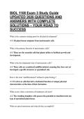 BIOL 1108 Exam 3 Study Guide UPDATED 2026 QUESTIONS AND ANSWERS WITH COMPLETE SOLUTIONS &ndash; YOUR ROAD TO SUCCESS