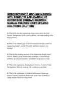 INTRODUCTION TO MECHANISM DESIGN WITH COMPUTER APPLICATIONS 1ST EDITION ERIC CONSTANS SOLUTION MANUAL PRACTICE SCRIPT UPDATED 2026 TESTED SOLUTION