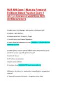 NUR 400 Exam 1 Nursing Research Evidence Based Practice Exam 1 &lpar;ch&period;1-3&rpar; Complete Questions With Verified Answers