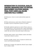 INTRODUCTION TO STATISTICAL QUALITY CONTROL ENHANCED ETEXT 8TH EDITION MONTGOMERY SOLUTIONS MANUAL FINAL STUDY GUIDE 2026 SOLVED QUESTIONS FULLY CORRECT