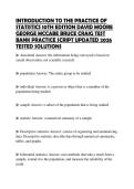 INTRODUCTION TO THE PRACTICE OF STATISTICS 10TH EDITION DAVID MOORE GEORGE MCCABE BRUCE CRAIG TEST BANK PRACTICE SCRIPT UPDATED 2026 TESTED SOLUTIONS