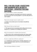 BIOL 1108 KSU EXAM 1 QUESTIONS AND ANSWERS WITH IN-DEPTH SOLUTIONS &ndash; UPDATED FOR 2026 SUCCESS