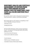 INVESTMENT ANALYSIS AND PORTFOLIO MANAGEMENT 11TH EDITION FRANK REILLY KEITH BROWN SOLUTION MANUAL WITH TEST BANK FINAL STUDY GUIDE 2026 SOLVED QUESTIONS FULLY CORRECT