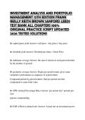 INVESTMENT ANALYSIS AND PORTFOLIO MANAGEMENT 12TH EDITION FRANK REILLY KEITH BROWN SANFORD LEEDS TEST BANK ALL CHAPTERS 100&percnt; ORIGINAL PRACTICE SCRIPT UPDATED 2026 TESTED SOLUTIONS