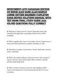 INVESTMENTS 10TH CANADIAN EDITION ZVI BODIE ALEX KANE ALAN MARCUS LORNE SWITZER MAUREEN STAPLETON DANA BOYKO SOLUTIONS MANUAL WITH TEST BANK FINAL STUDY GUIDE 2026 SOLVED QUESTIONS FULLY CORRECT