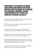 INVESTMENTS 13TH EDITION ZVI BODIE ALEX KANE ALAN MARCUS SOLUTIONS MANUAL WITH TEST BANK ALL CHAPTERS 100&percnt; ORIGINAL VERIFIED A GRADE COMPREHENSIVE TEST PAPER 2026 COMPLETE ANSWERS ACCURATE