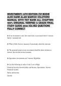 INVESTMENTS 13TH EDITION ZVI BODIE ALEX KANE ALAN MARCUS SOLUTIONS MANUAL WITH TEST BANK ALL CHAPTERS 100&percnt; ORIGINAL VERIFIED A GRADE FINAL STUDY GUIDE 2026 SOLVED QUESTIONS FULLY CORRECT