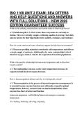 BIO 1108 UNIT 2 EXAM&colon; SEA OTTERS AND KELP QUESTIONS AND ANSWERS WITH FULL SOLUTIONS &ndash; NEW 2026 EDITION GUARANTEED SUCCESS