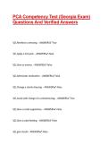 PCA Competency Test &lpar;Georgia Exam&rpar; Questions And Verified Answers 2026