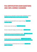 PCA CERTIFICATION EXAM QUESTIONS AND 100&percnt; CORRECT ANSWERS