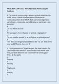 NUR 210 EXAM 1 Test Bank Questions With Complete Solutions