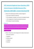 NYC Industrial Hygienist Exam Questions With  Correct Answers &lpar;Verified Answers&rpar; Plus  Rationales 2026 Q&A &vert; Instant Download Pdf 
