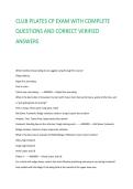 CLUB PILATES CP EXAM WITH COMPLETE   QUESTIONS AND CORRECT VERIFIED   ANSWERS