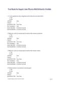 TEST BANK for Inquiry into Physics 8th Edition By Vern J&period; Ostdiek All Chapters 1-12