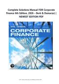Solutions Manual For Corporate Finance 6th Edition&comma; by Berk & DeMarzo&rpar; &vert; all chapters Complete 2026 newest edition &ndash; PDF