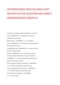 CSR PROFESSIONAL PRACTICE EXAM LATEST   2024 WITH ACTUAL QUESTIONS AND CORRECT   ANSWERS&sol;ALREADY GRADED A&plus;