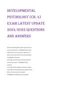 Developmental   Psychology &lpar;Ch&period; 4&rpar;   EXAM LATEST UPDATE   2024&sol;2025 QUESTIONS   AND ANSWERS   Which of the following skills is Rachel using to raise and 