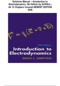 Solutions Manual &ndash; Introduction to Electrodynamics&comma; 5th Edition by Griffiths &vert; All 12 Chapters Covered