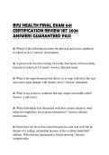 BYU HEALTH FINAL EXAM 041 CERTIFICATION REVIEW SET 2026 ANSWERS GUARANTEED PASS