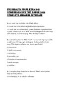 BYU HEALTH FINAL EXAM 041 COMPREHENSIVE TEST PAPER 2026 COMPLETE ANSWERS ACCURATE