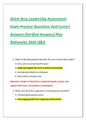 Dutch Bros Leadership Assessment Exam Practice Questions And Correct Answers &lpar;Verified Answers&rpar; Plus Rationales 2026 Q&A 