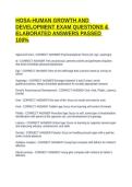 HOSA-HUMAN GROWTH AND DEVELOPMENT EXAM QUESTIONS & ELABORATED ANSWERS PASSED 100&percnt;