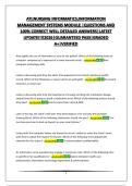 ATI&semi;NURSING INFORMATICS&semi;INFORMATION MANAGEMENT SYSTEMS MODULE &vert;QUESTIONS AND 100&percnt; CORRECT WELL DETAILED ANSWERS&vert;LATEST UPDATE&excl;&excl;&excl;&excl;2026&vert;GUARANTEED PASS&vert;GRADED A&plus;&vert;VERIFIED