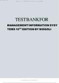 Test Bank for MIS 10th Edition by Hossein Bidgoli