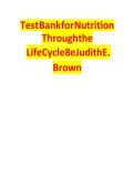 Test Bank for Nutrition Through the Life Cycle&comma; 8th Edition by Judith E&period; Brown &lpar;1&rpar;