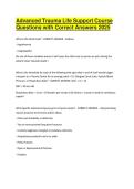 Advanced Trauma Life Support Course Questions with Correct Answers 2025
