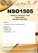 NSO1505 Asaenmente 2 &lpar;COMPLETE ANSWERS&rpar; Semestere 1 2026 - DUE April 2026