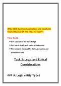 WGU D078 Business Applications and Structures TASK 2&lpar;PASSED ON THE FIRST ATTEMPT&rpar;