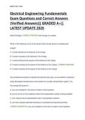 Electrical Engineering Fundamentals  Exam Questions and Correct Answers  &lpar;Verified Answers&rpar;&vert;&vert; GRADED A&plus;