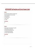 ACCUPLACER Test Questions and Correct Answers Latest