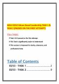 WGU D253 Values Based Leadership TASK 1 & TASK 2 &lpar;PASSED ON THE FIRST ATTEMPT&rpar; 