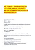 NR 302 Final Comprehensive Exam  2025&sol;2026 &vert; Verified Questions &  Answers with Rationales &vert; A&plus; Health  Assessment Review