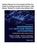 SOLUTION MANUAL For Government and Not-for-Profit Accounting&colon; Concepts and Practices 10th Edition by Granof&comma; Verified Chapters 1 - 17&comma; Complete Newest Version &lpar;UPDATED&rpar;