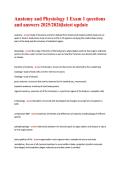 Anatomy and Physiology Exam 1 Questions and Answers