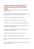 Anatomy and Physiology Final Exam 1 2026