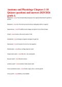 Anatomy and Physiology Exam Questions and Grade A Answers