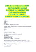 APEA Pharm Cardiovascular EXAM QUESTIONS WITH CORRECT SOLUTIONS&vert;&vert;100&percnt; GUARANTEED PASS&vert;&vert;ALREADY GRADED A&plus;&vert;&vert;UPDATED 2026&sol;2027 SYLLABUS&vert;&vert;<<NEWEST VERSION>>